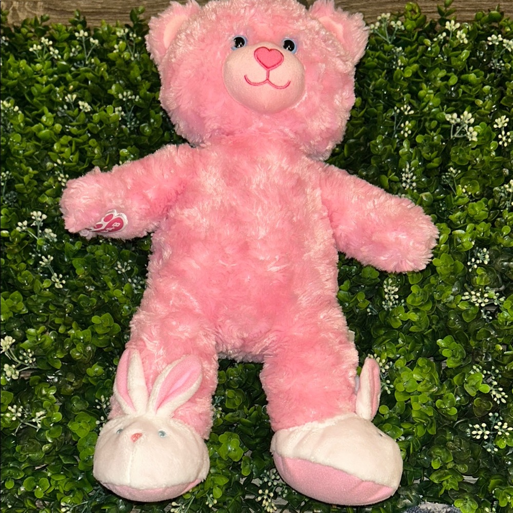 Build-A-Bear Pink Plush with Bunny Slippers